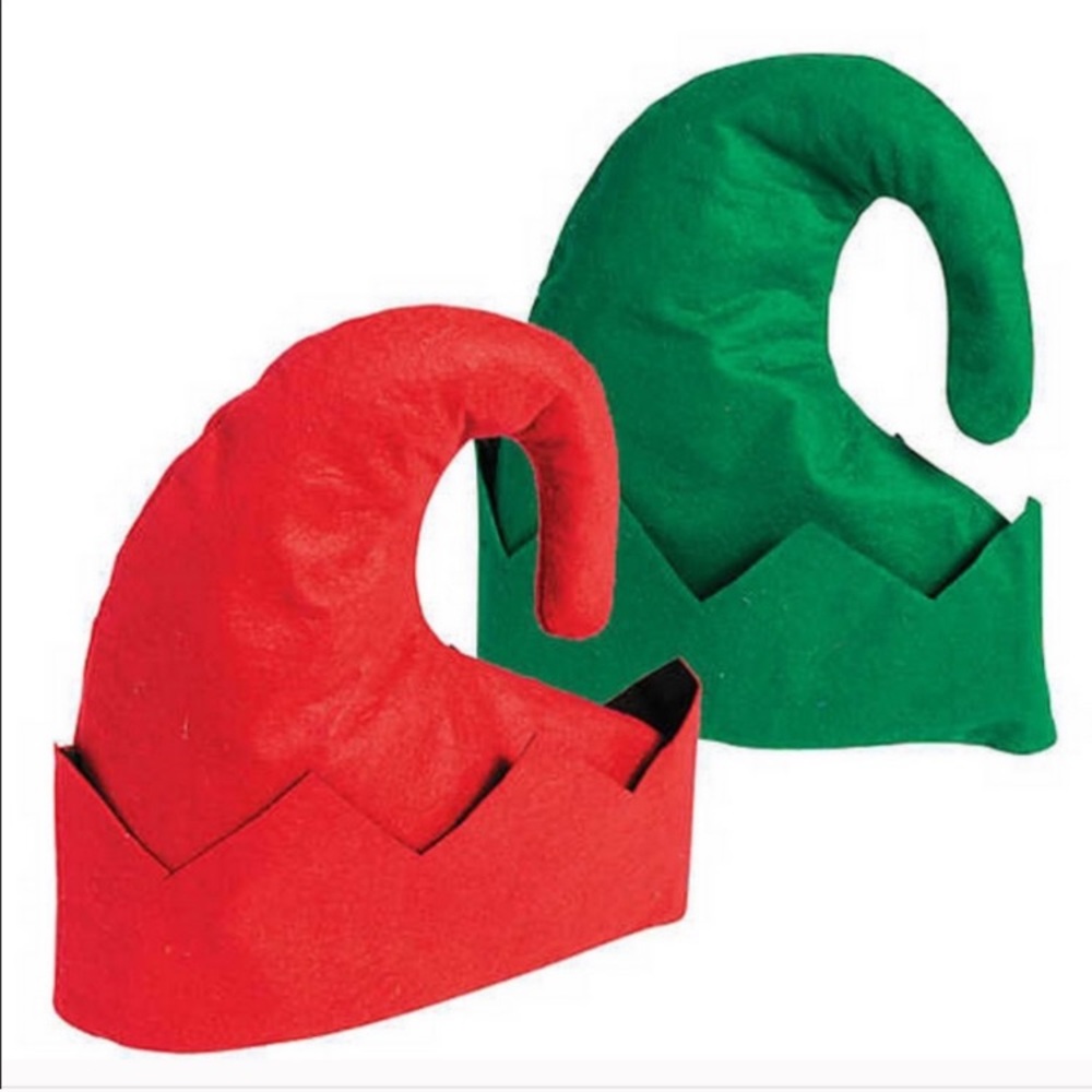 5 Jolly ELF HATS Christmas props Santa’s helper five